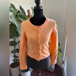 Zara Peach Button-Up Cardigan